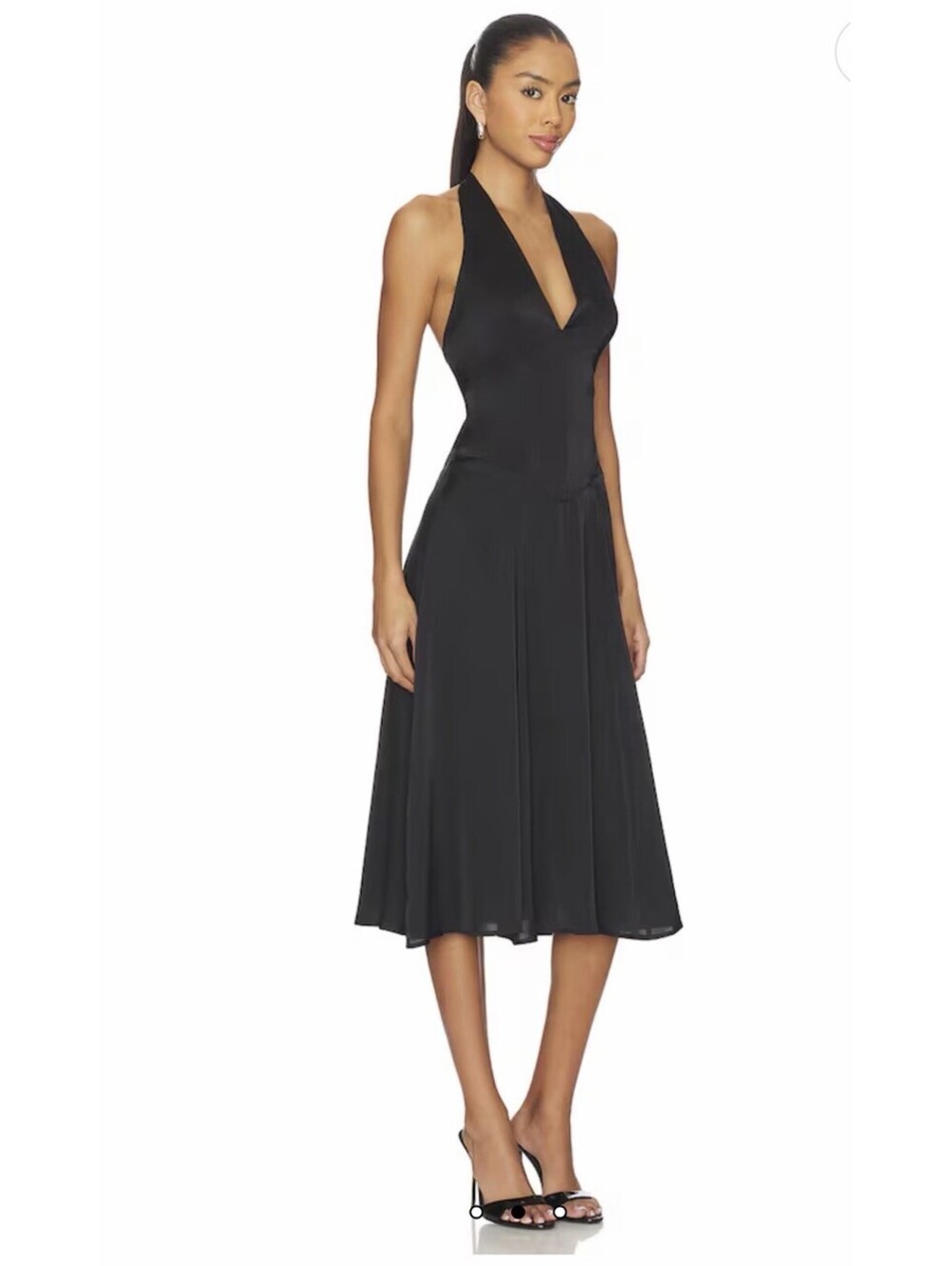 Sndys Evelyn Satin Halter Top Midi Dress AS/is $107 Msrp See Notes